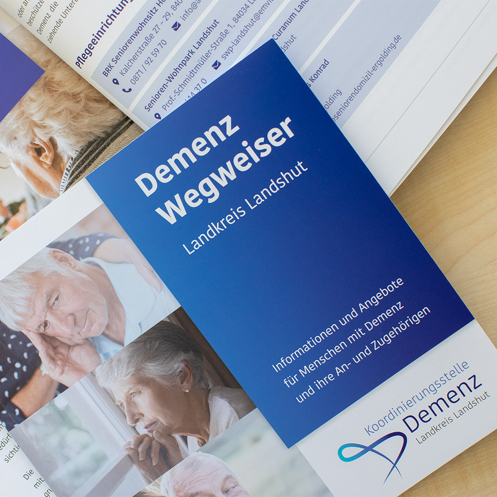 Neue Broschüre "Demenz Wegweiser im Landkreis Landshut" gestaltet Neue Broschüre "Demenz Wegweiser im Landkreis Landshut" gestaltet