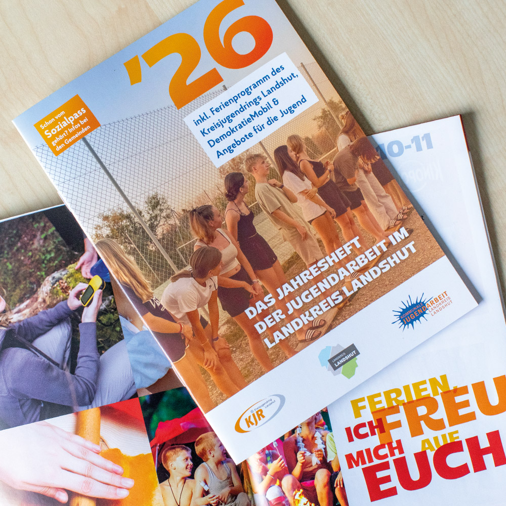 Werbeagentur für die Gestaltung der Broschüre von Kreisjugendring Landshut Werbeagentur für die Gestaltung der Broschüre von Kreisjugendring Landshut