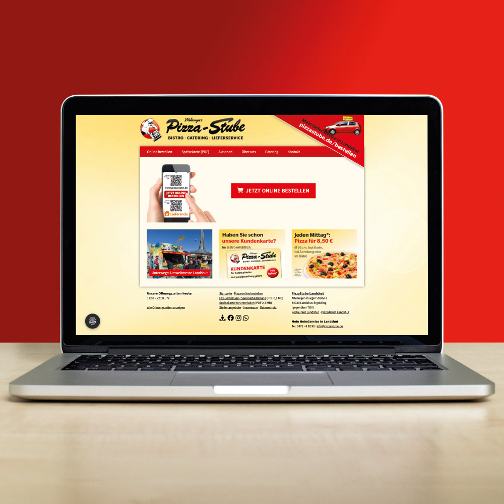 Homepage mit CMS zur Selbstpflege für PizzaStube Landshut Homepage mit CMS zur Selbstpflege für PizzaStube Landshut